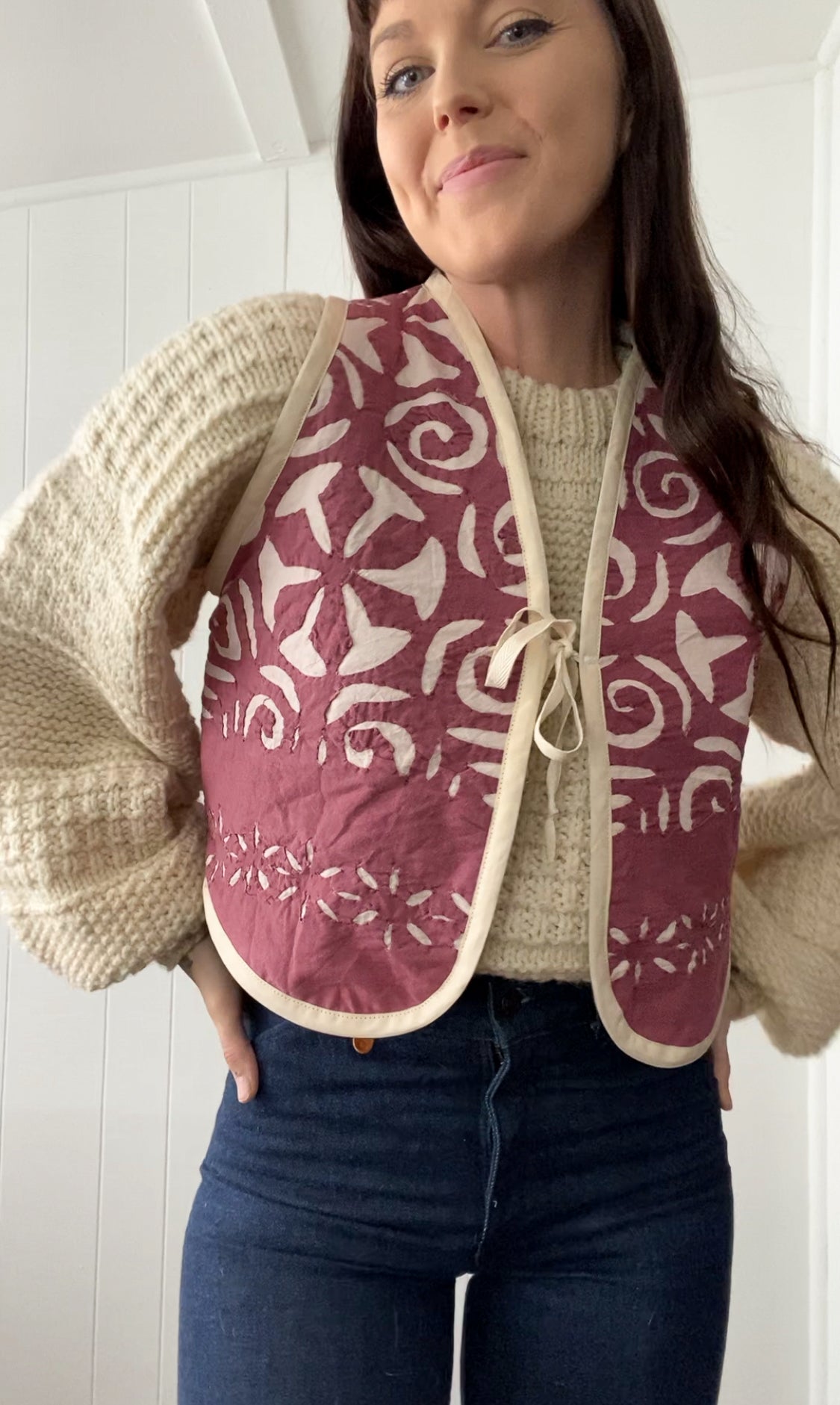 Upcycled Tie-Front Vest
