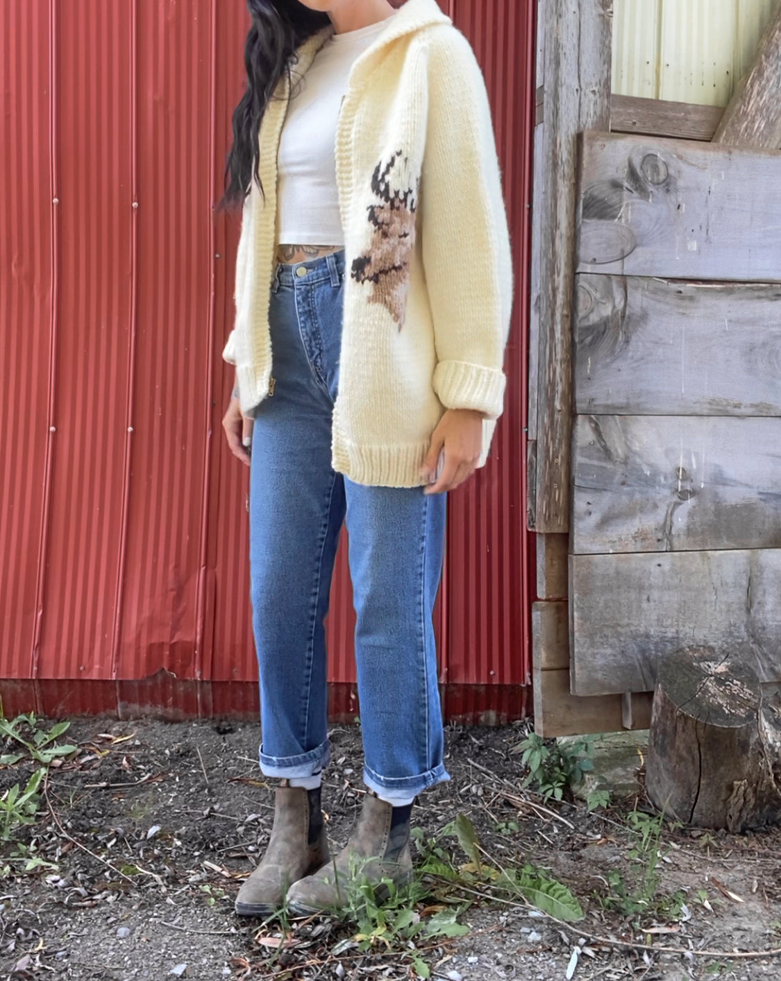 1950s/60s Vintage Handmade Mary Maxim Knit Cardigan