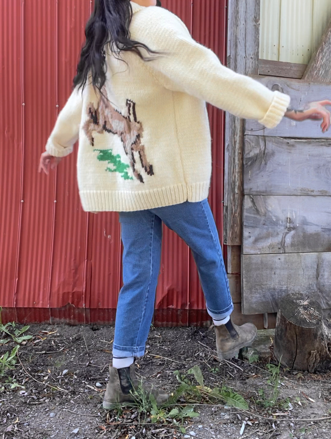 1950s/60s Vintage Handmade Mary Maxim Knit Cardigan