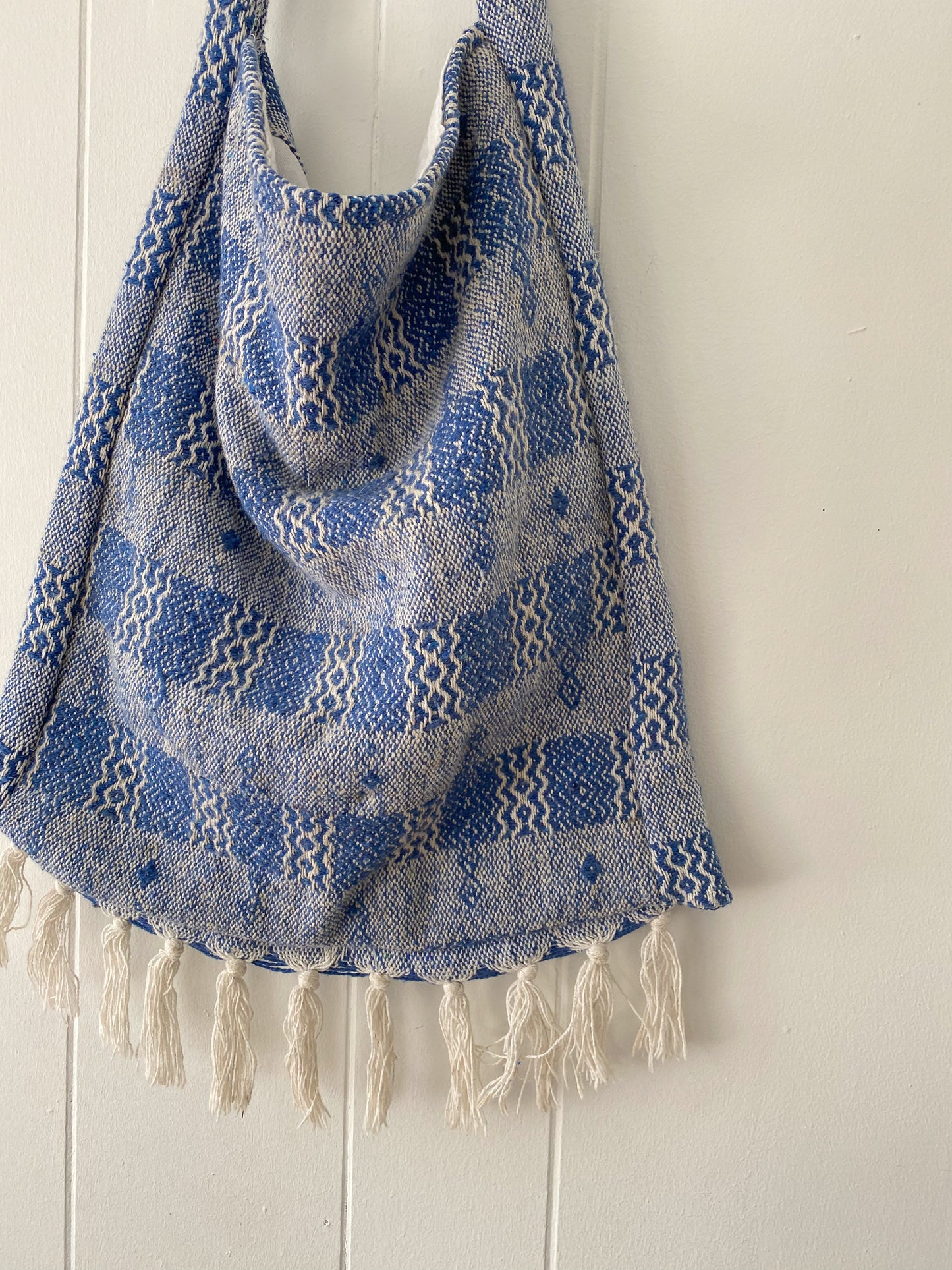 Upcycled Blanket Fringe Tote Bag