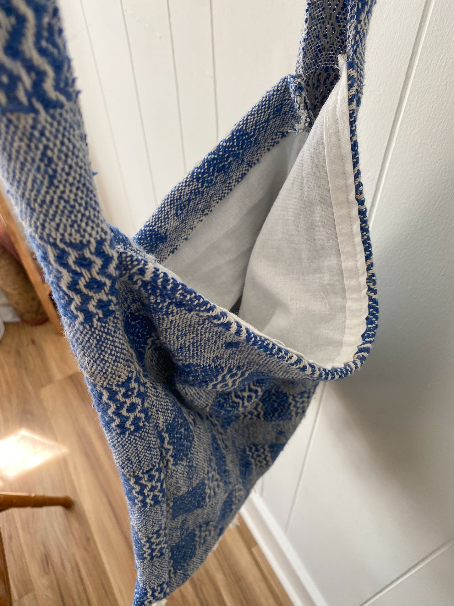 Upcycled Blanket Fringe Tote Bag