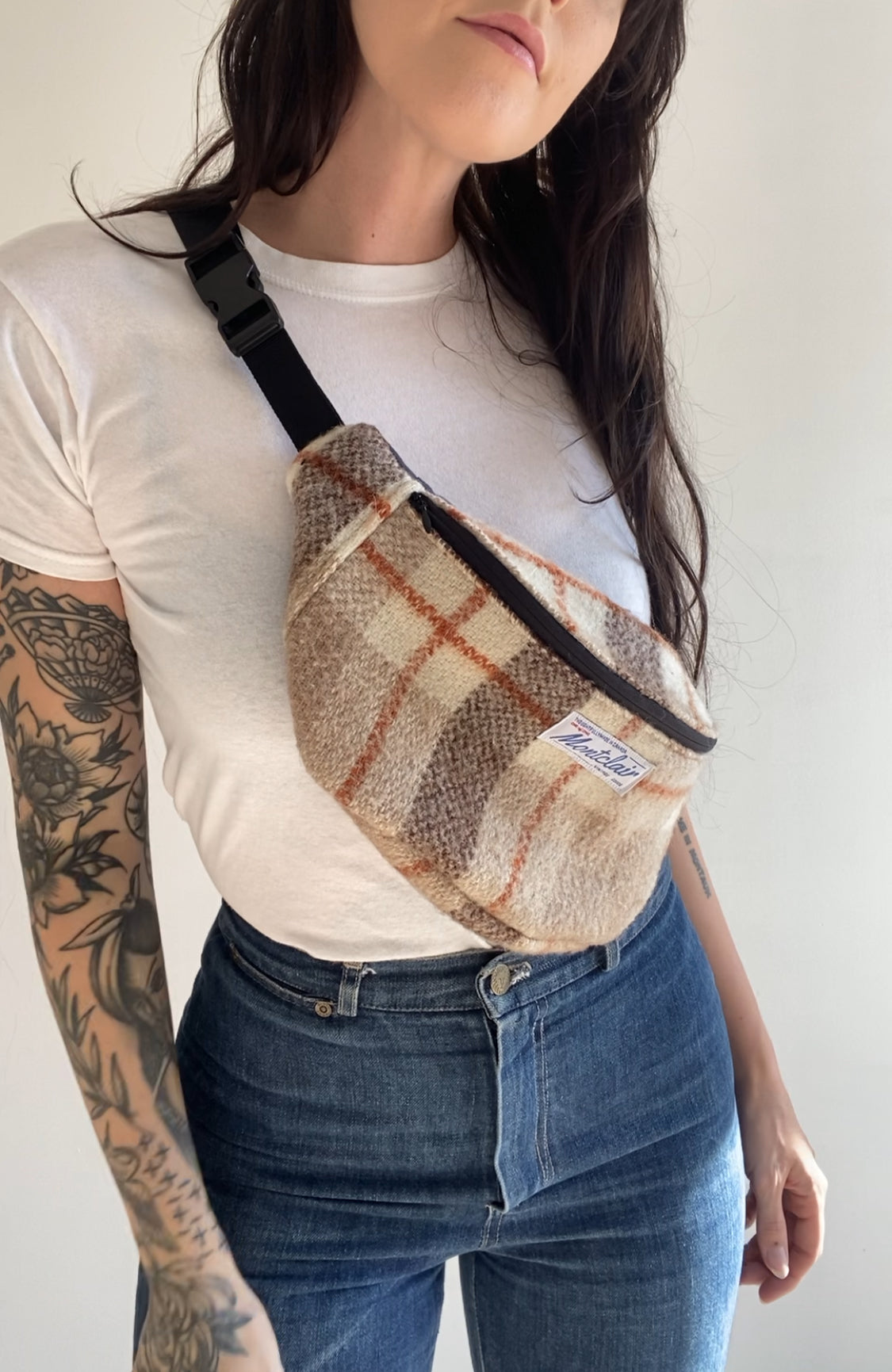 Upcycled Plaid Fanny Pack