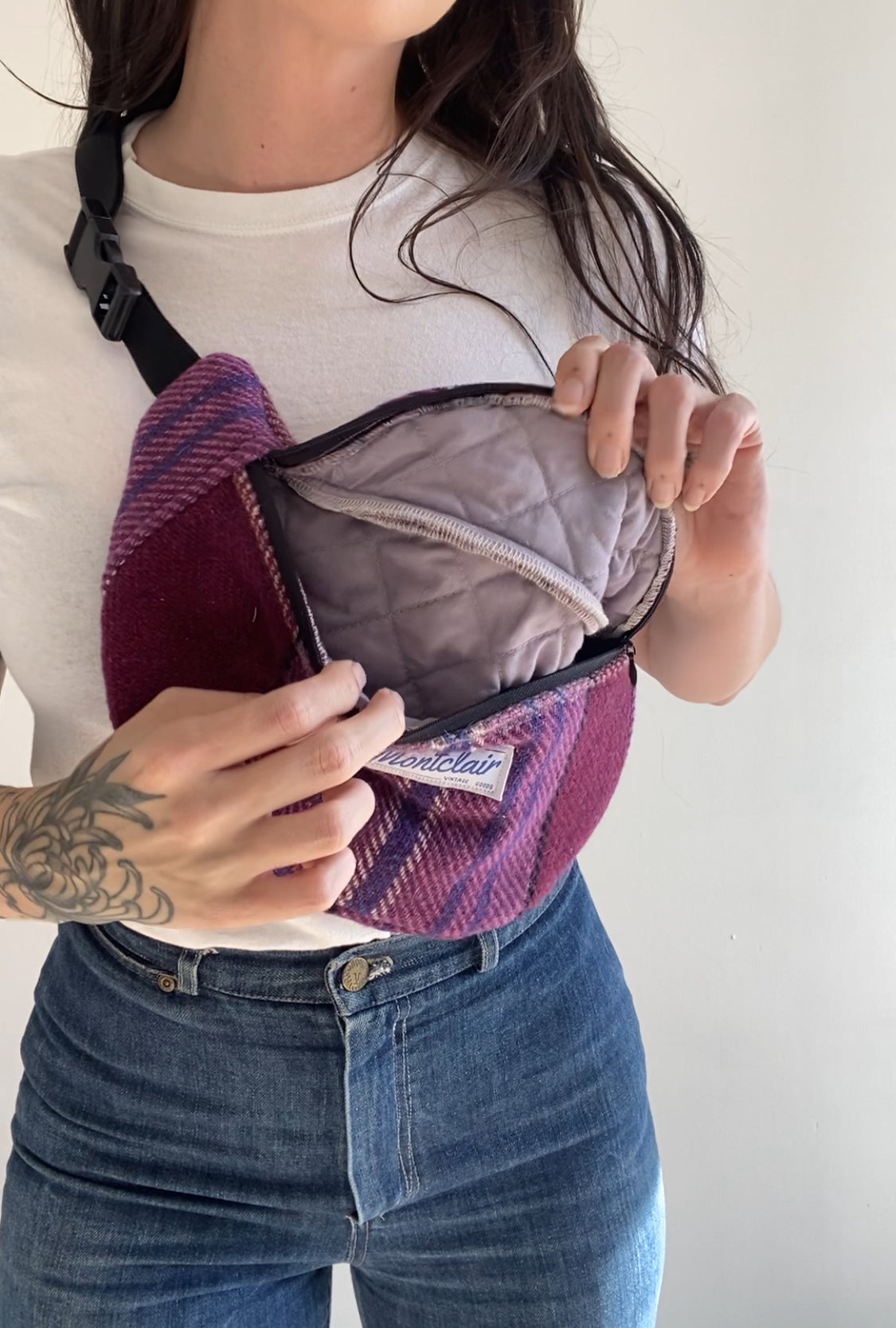 Upcycled Plaid Fanny Pack