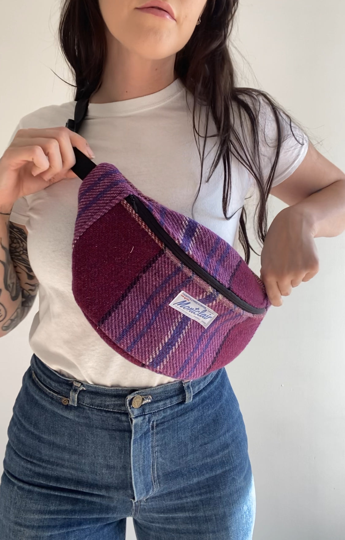 Upcycled Plaid Fanny Pack