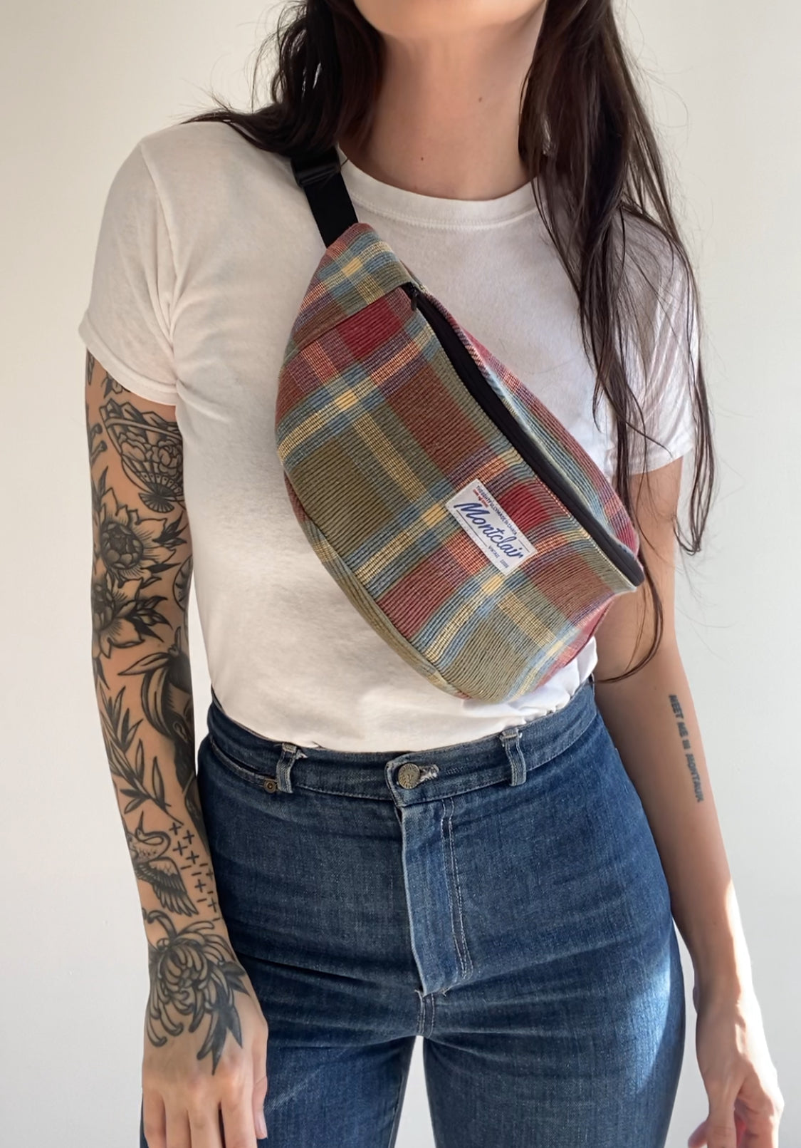 Upcycled Plaid Fanny Pack