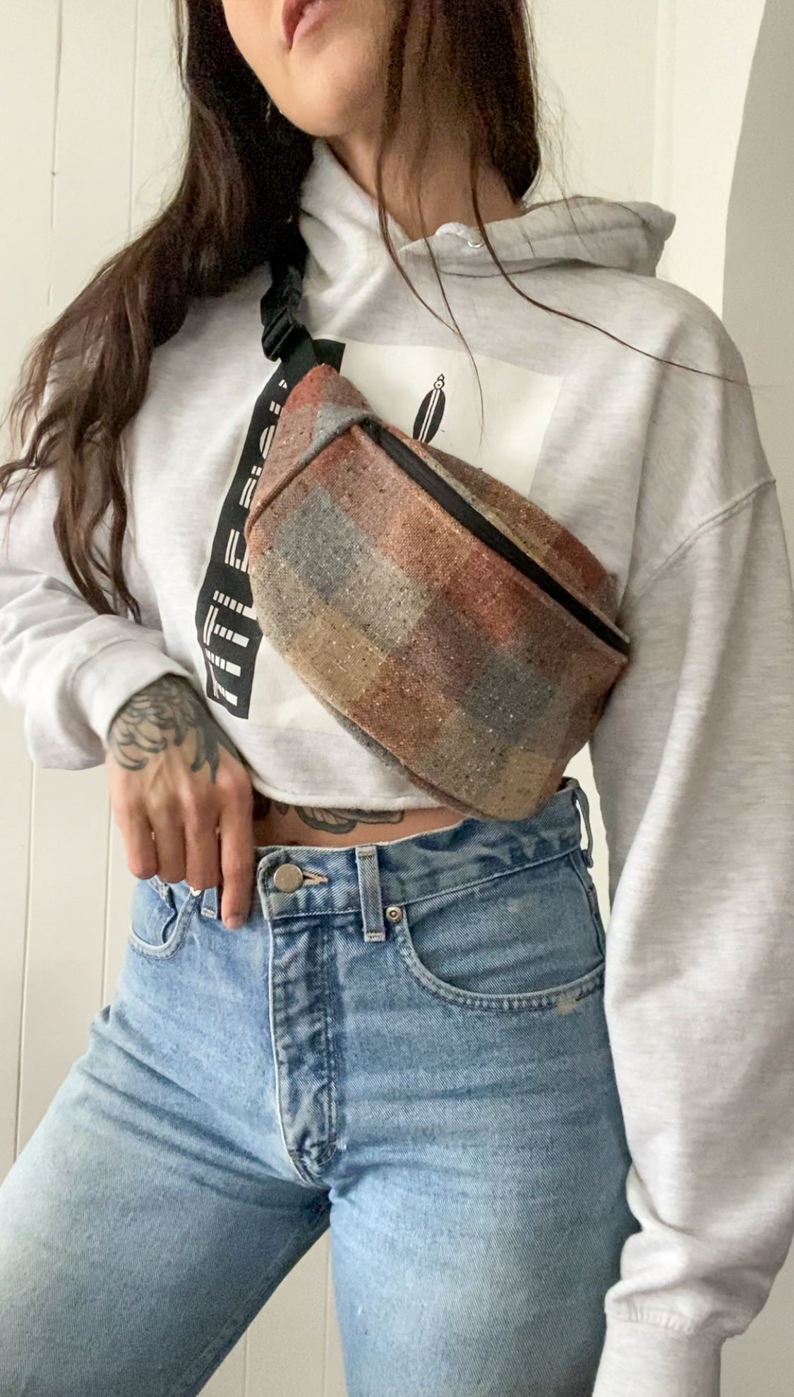 Upycled Vintage Checkered Fanny Pack