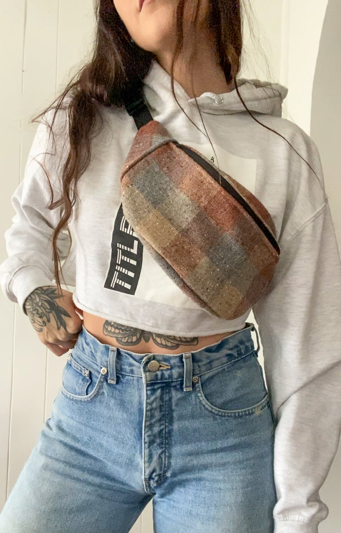 Upycled Vintage Checkered Fanny Pack