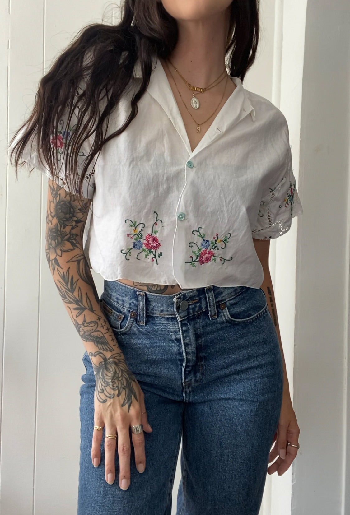 Upcycled Embroidered Blouse