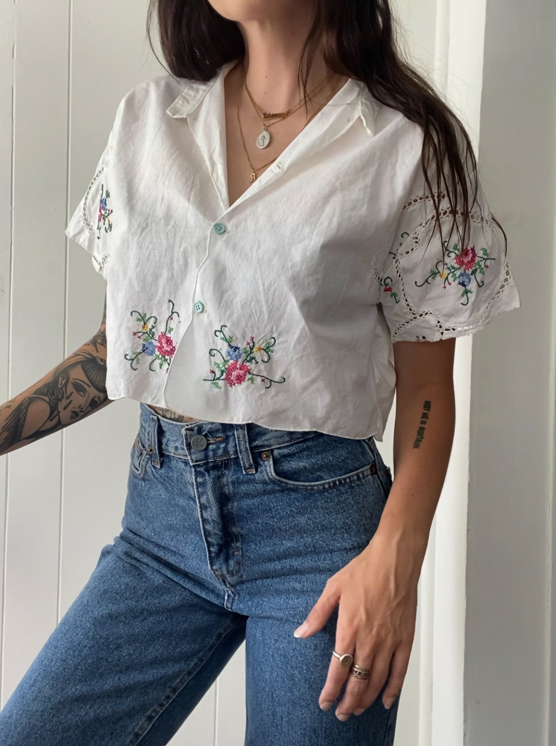 Upcycled Embroidered Blouse