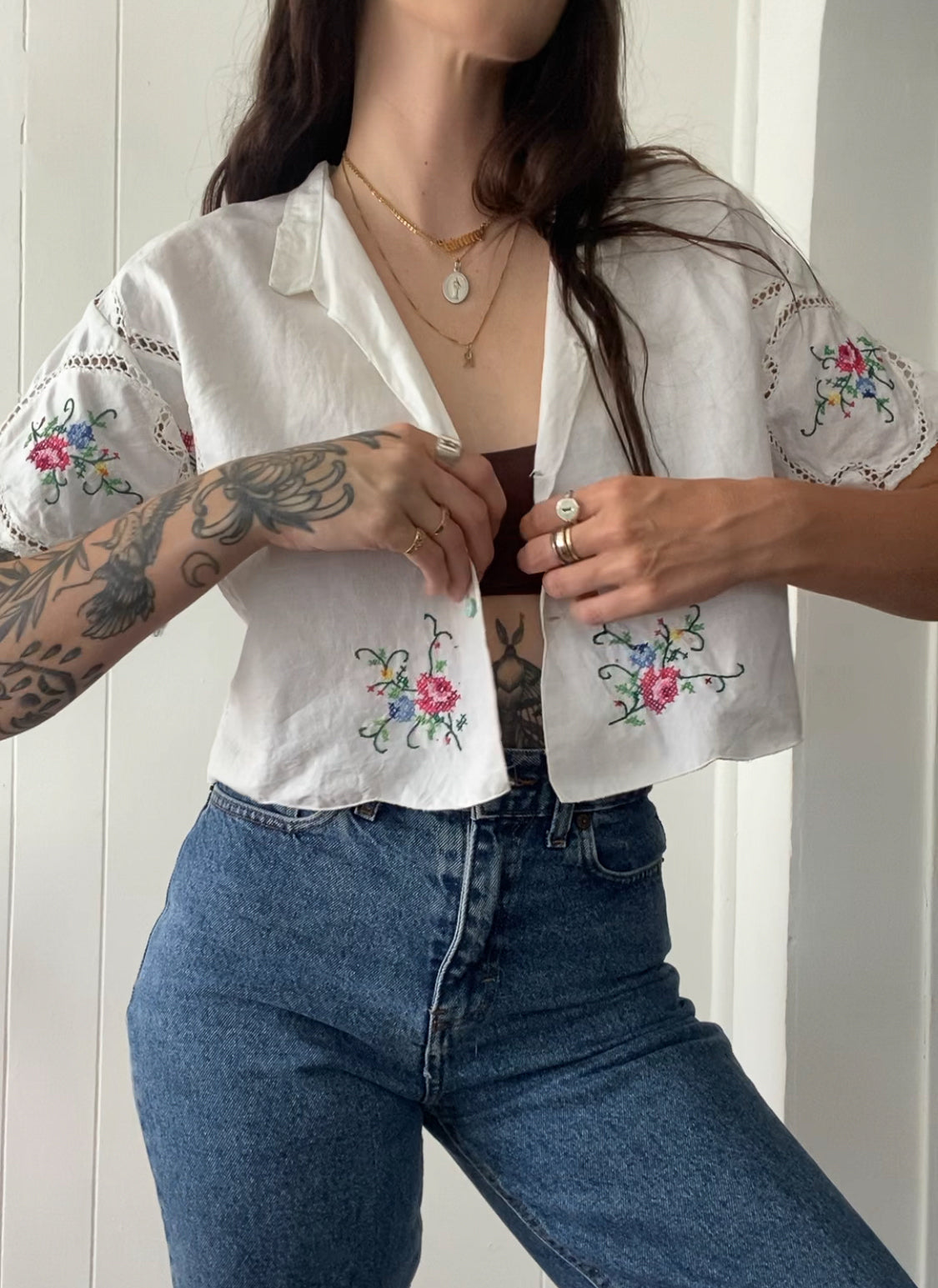 Upcycled Embroidered Blouse