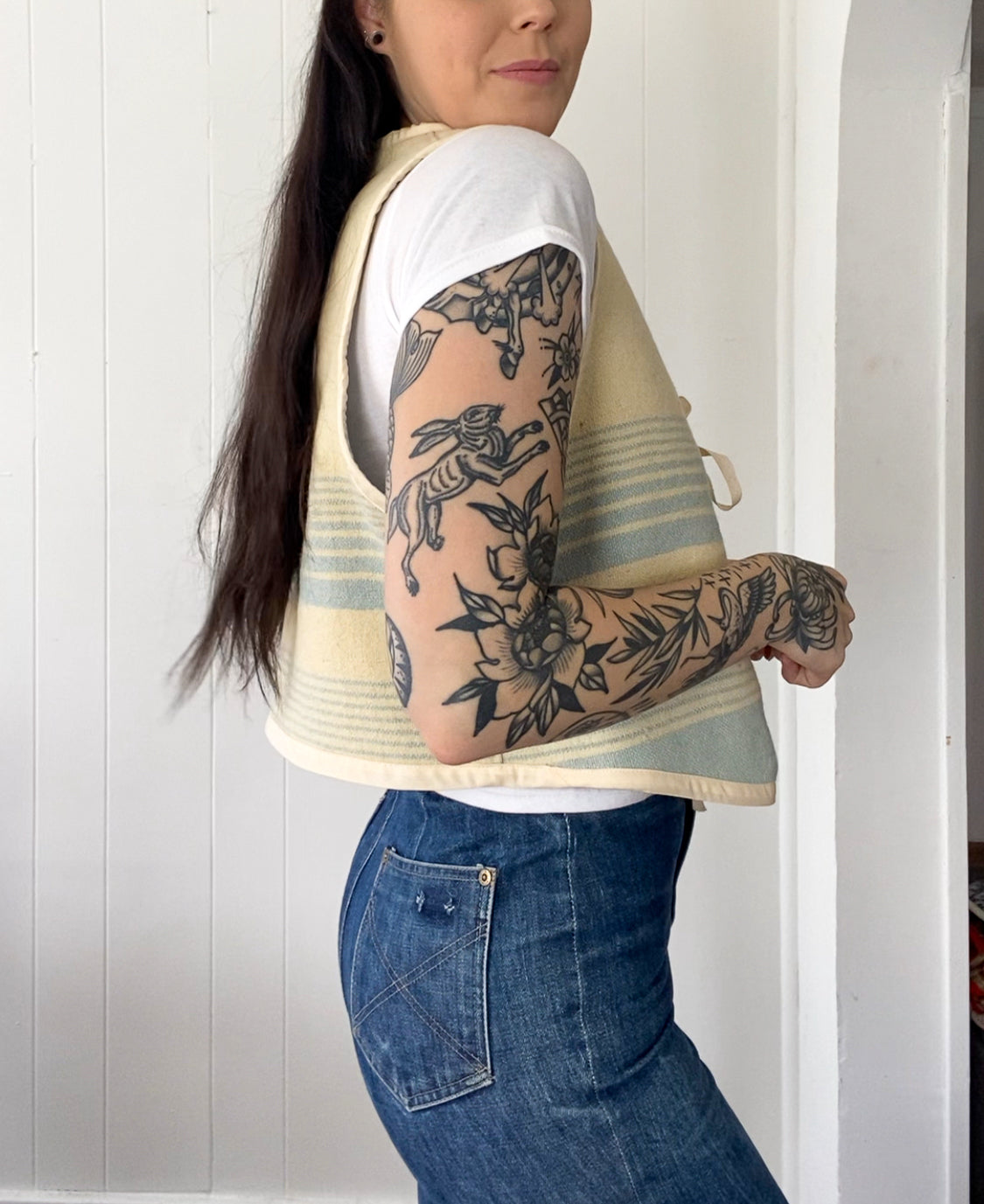 Upcycled Tie-Front Vest