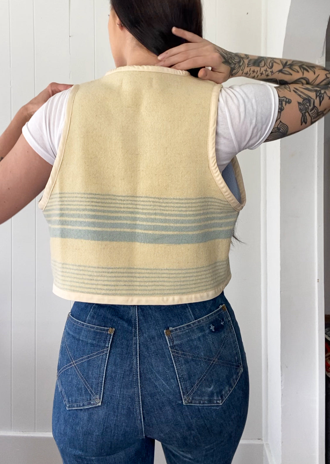 Upcycled Tie-Front Vest