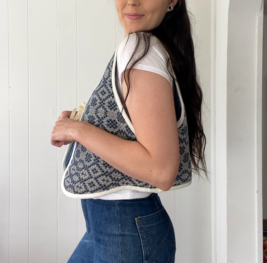 Upcycled Tie-Front Vest