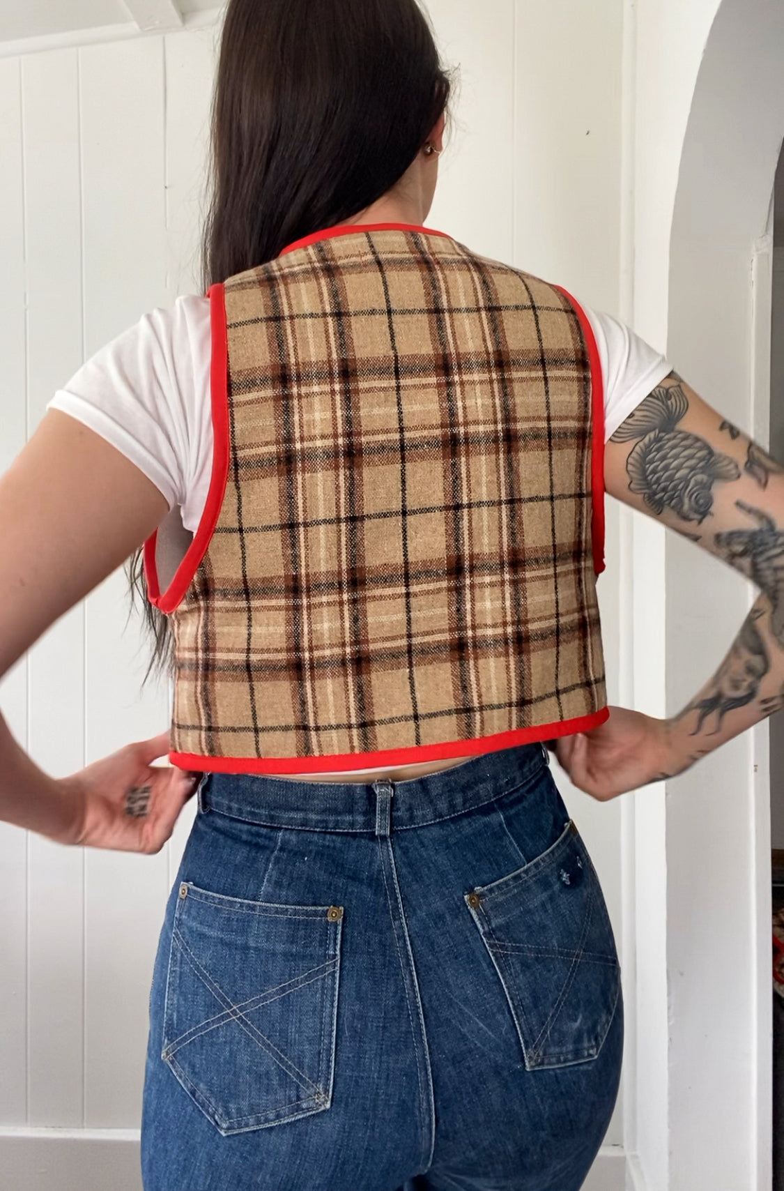 Upcycled Tie-Front Vest