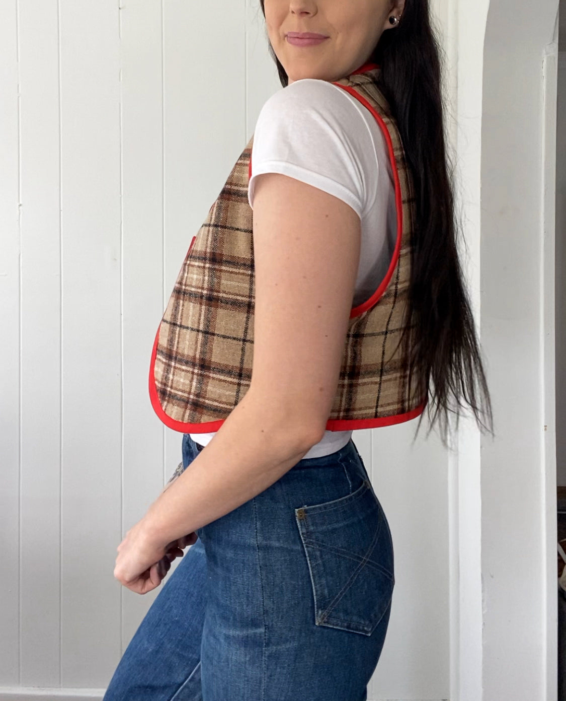 Upcycled Tie-Front Vest