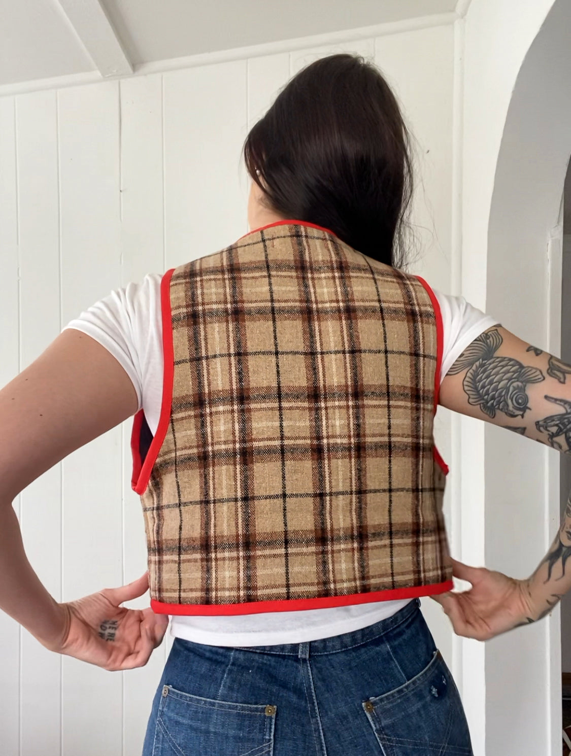 Upcycled Tie-Front Vest