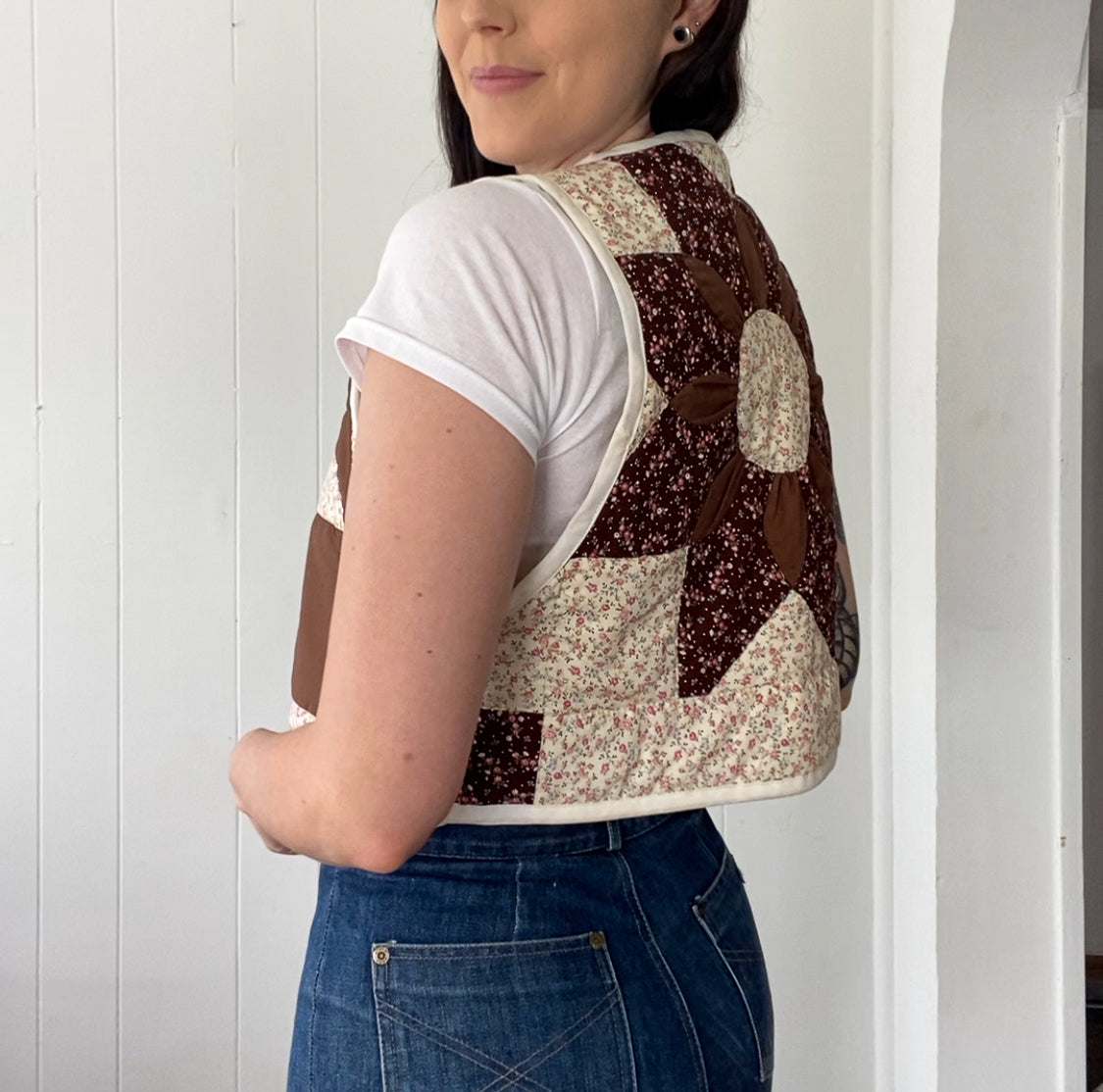Upcycled Tie-Front Vest