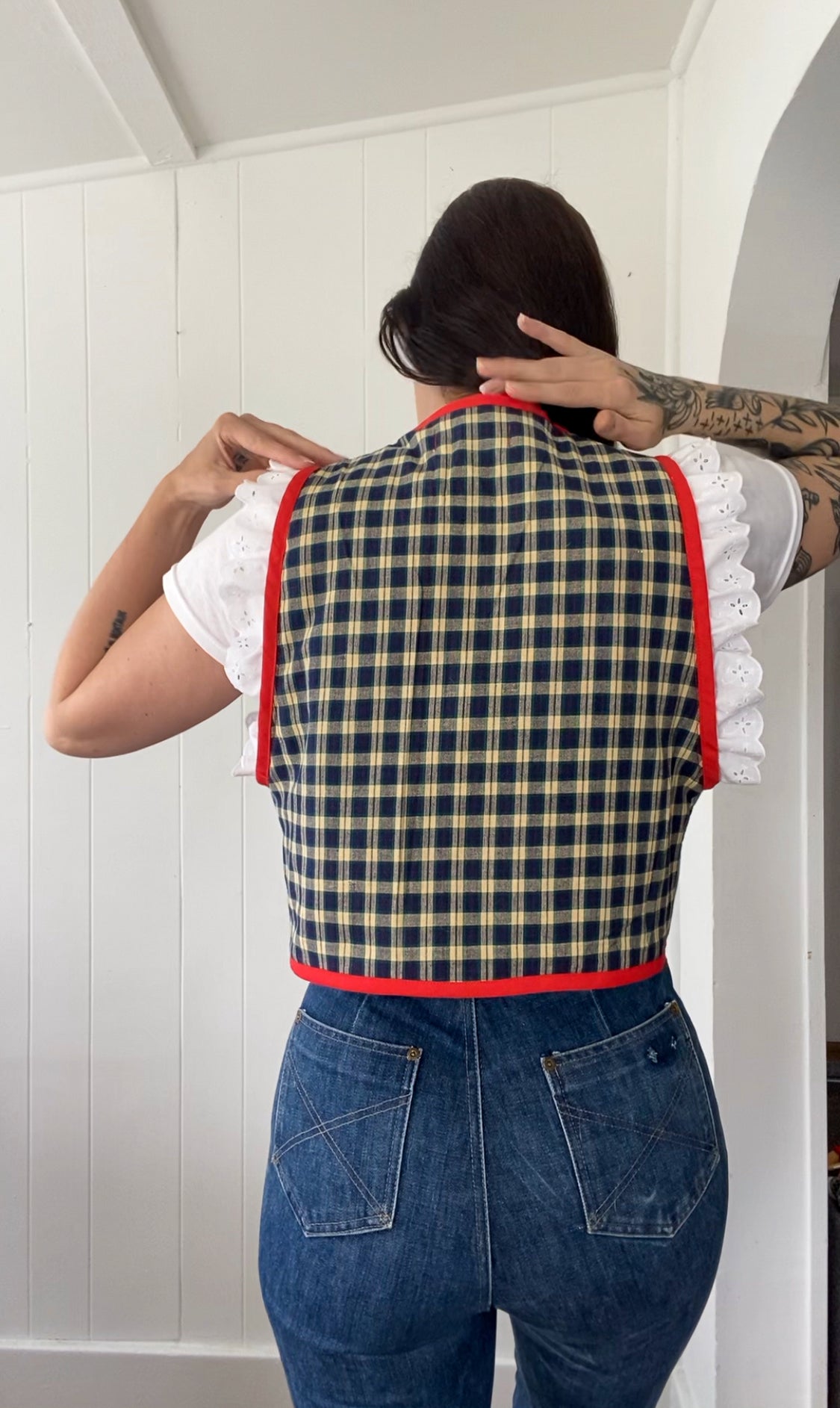 Upcycled Tie-Front Vest