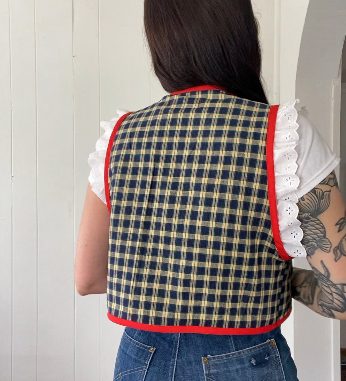 Upcycled Tie-Front Vest