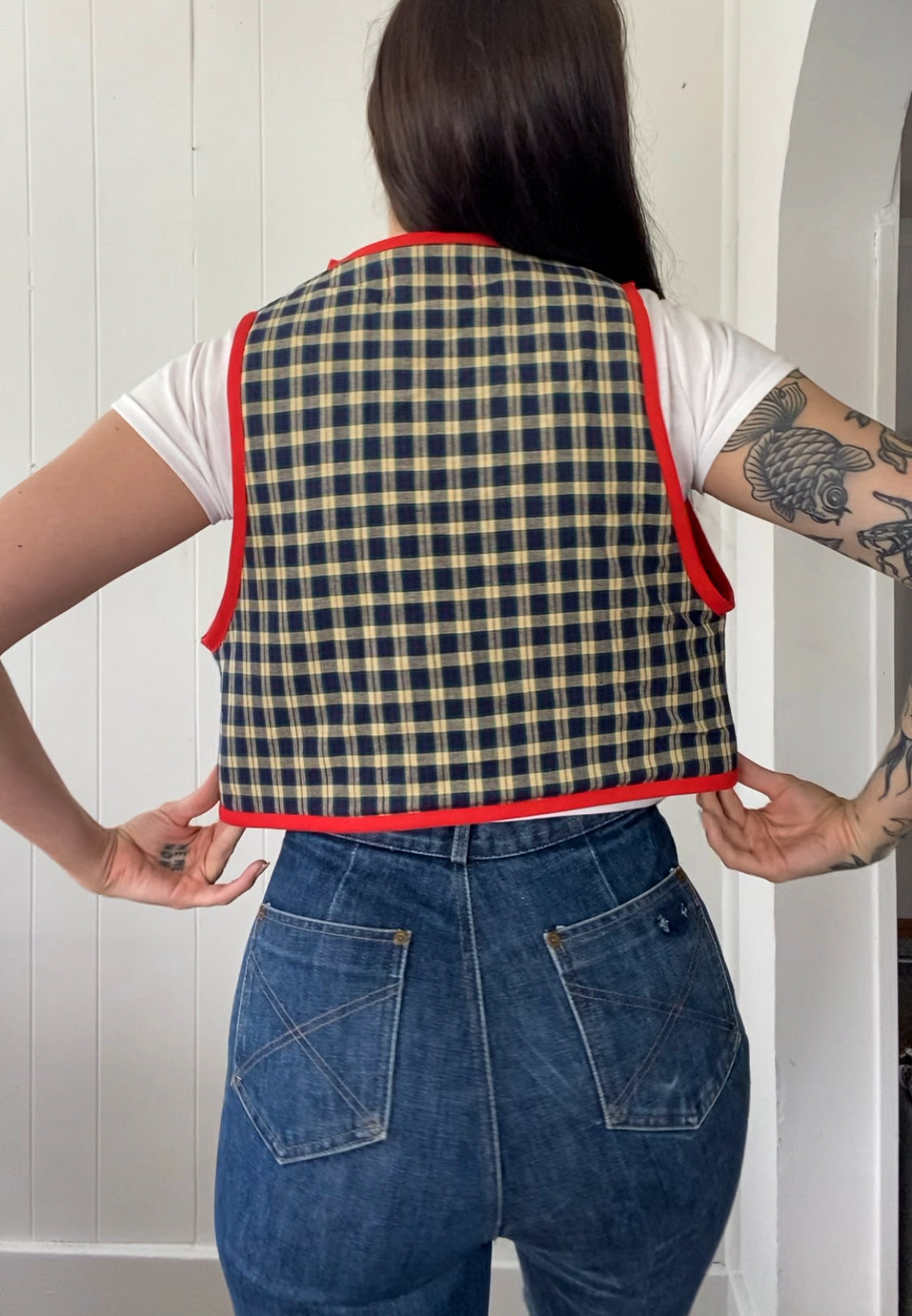 Upcycled Tie-Front Vest