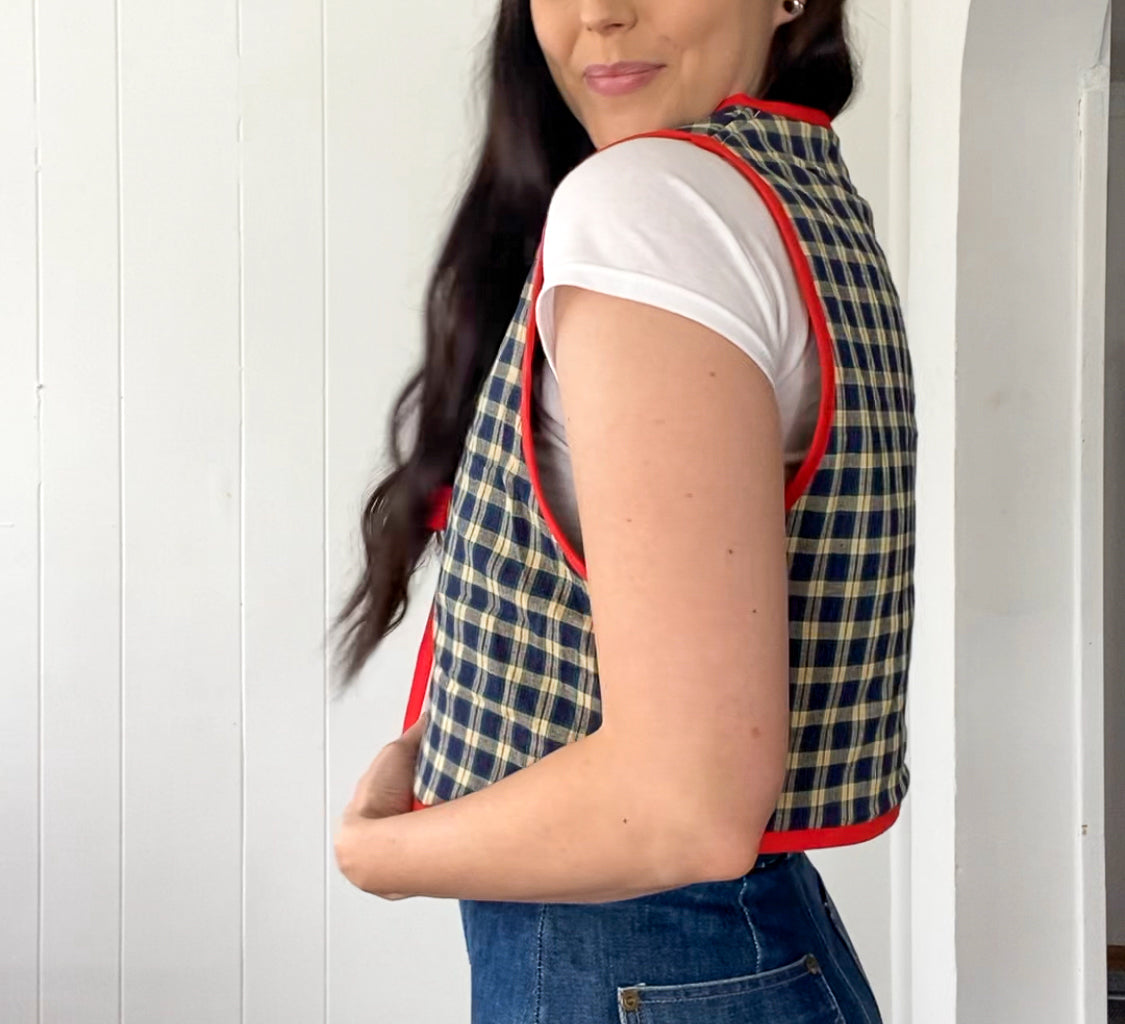 Upcycled Tie-Front Vest