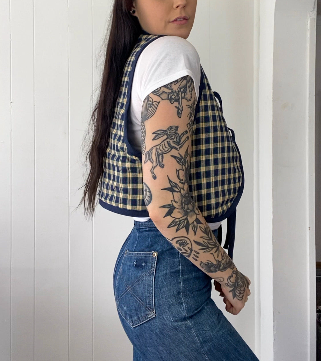 Upcycled Tie-Front Vest