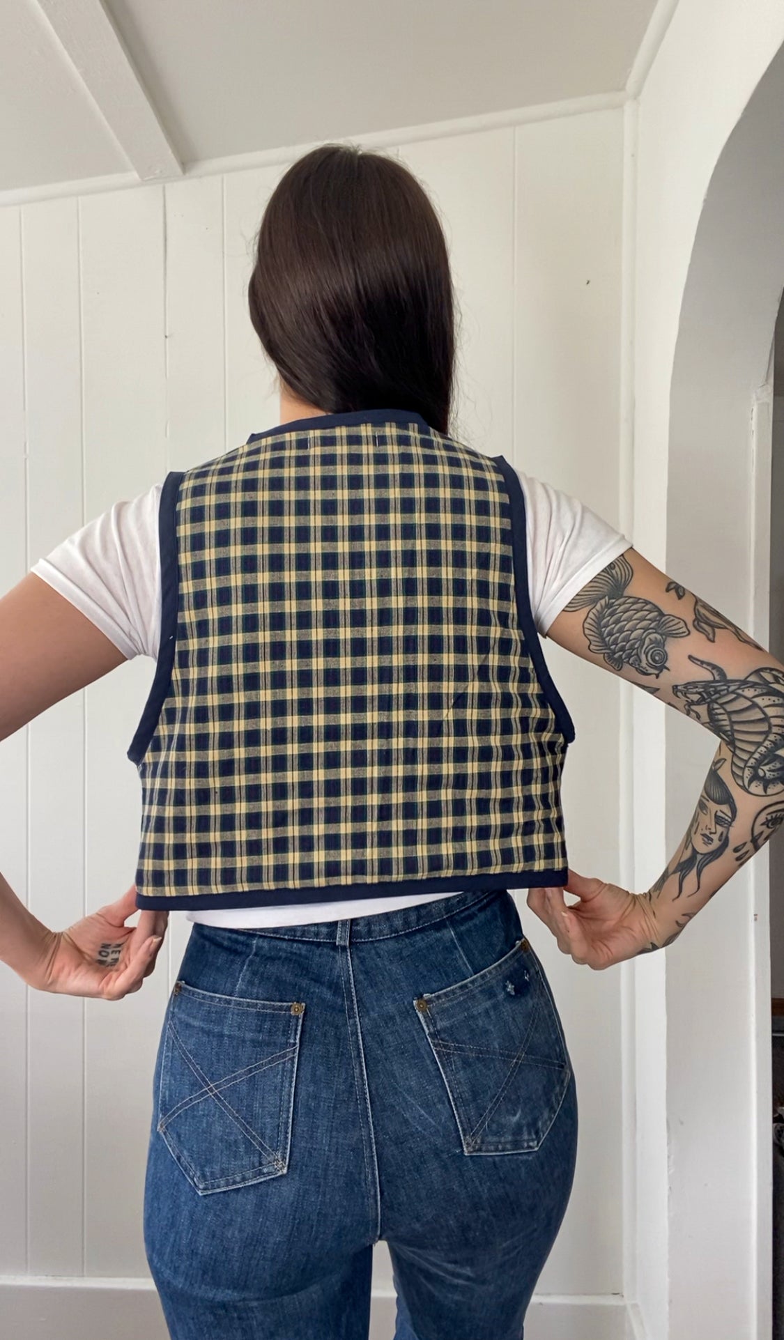 Upcycled Tie-Front Vest