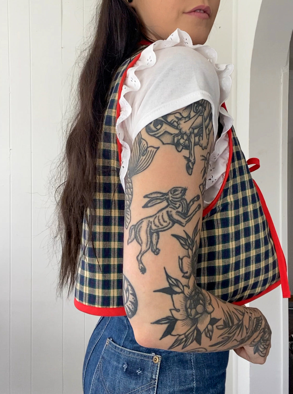 Upcycled Tie-Front Vest