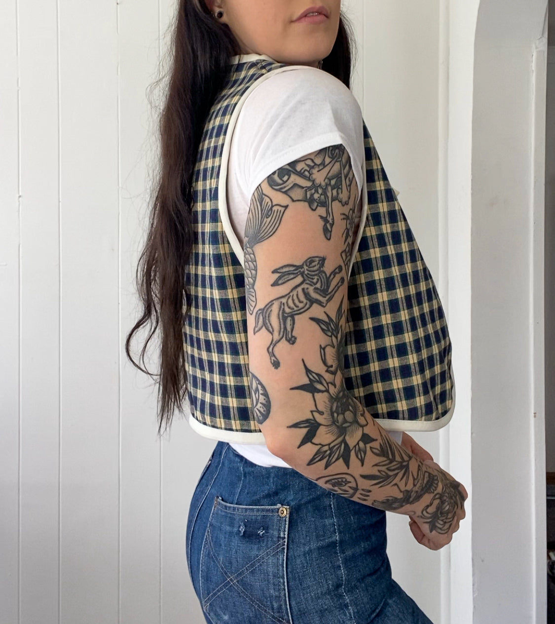 Upcycled Tie-Front Vest