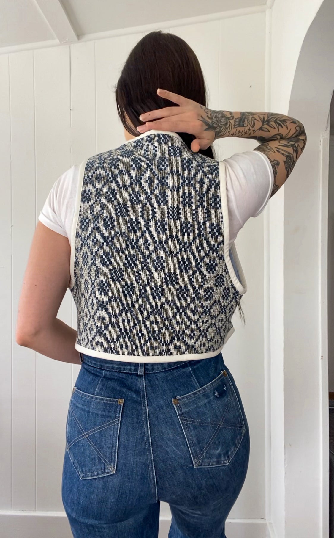 Upcycled Tie-Front Vest
