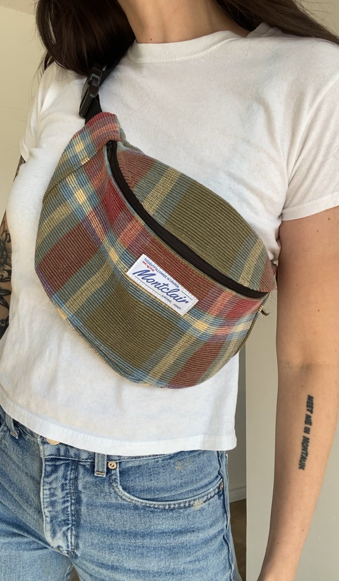 Upcycled Plaid Fanny Pack