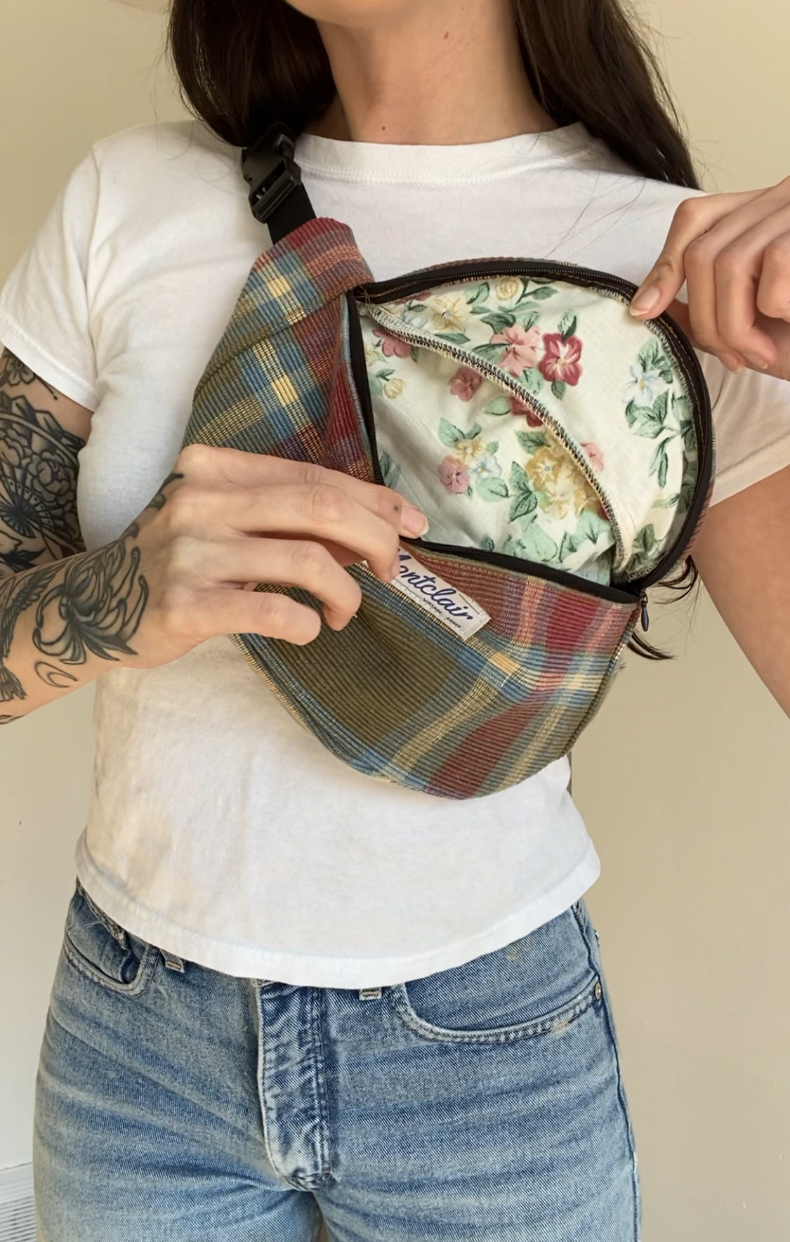Upcycled Plaid Fanny Pack