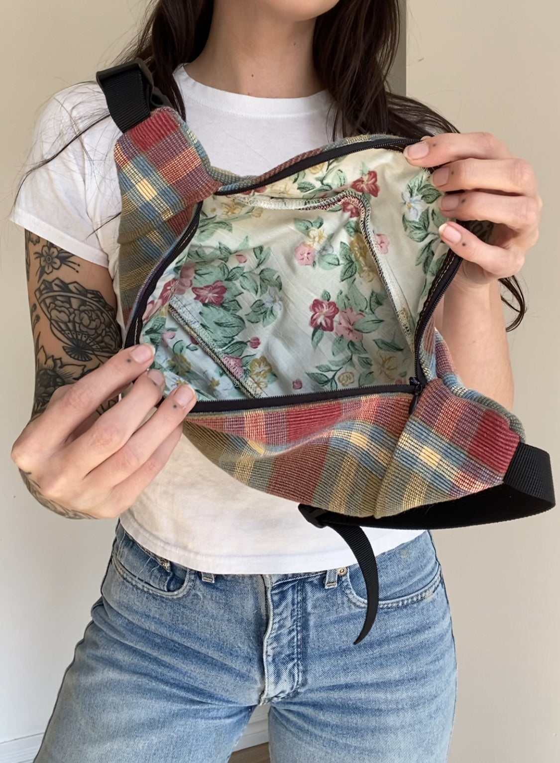 Upcycled Plaid Fanny Pack