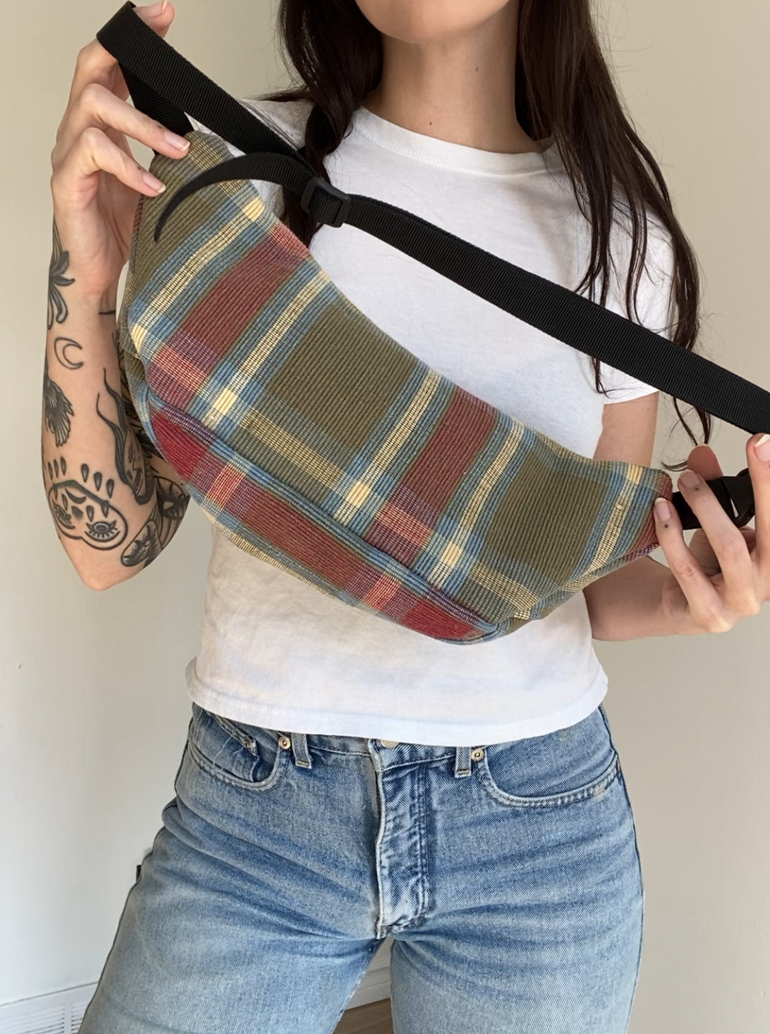 Upcycled Plaid Fanny Pack