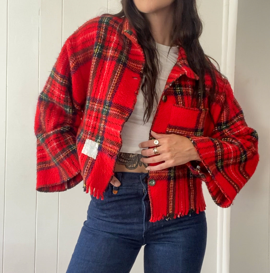 Upcycled Vintage Plaid Jacket