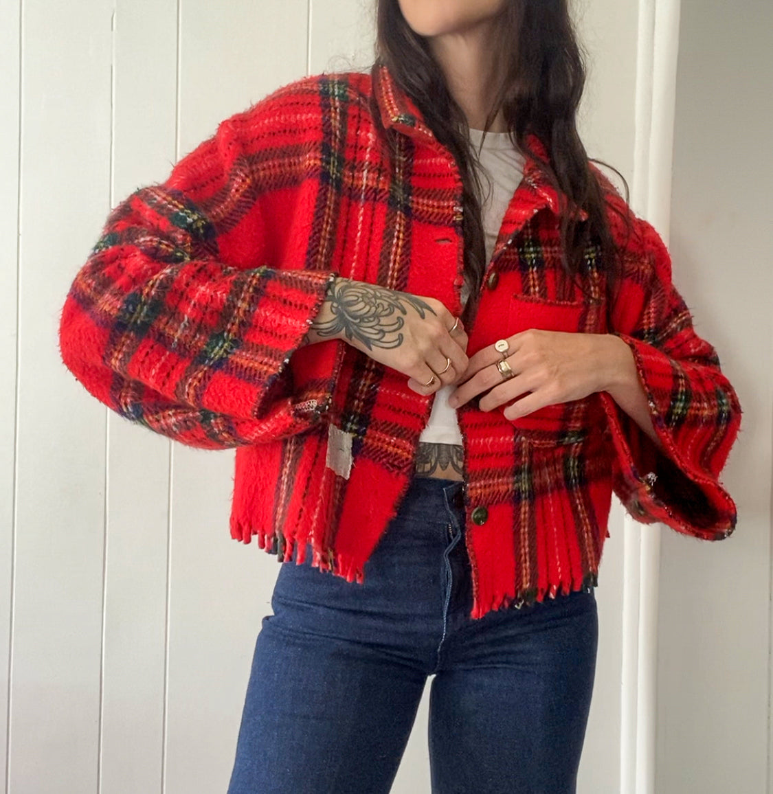 Upcycled Vintage Plaid Jacket