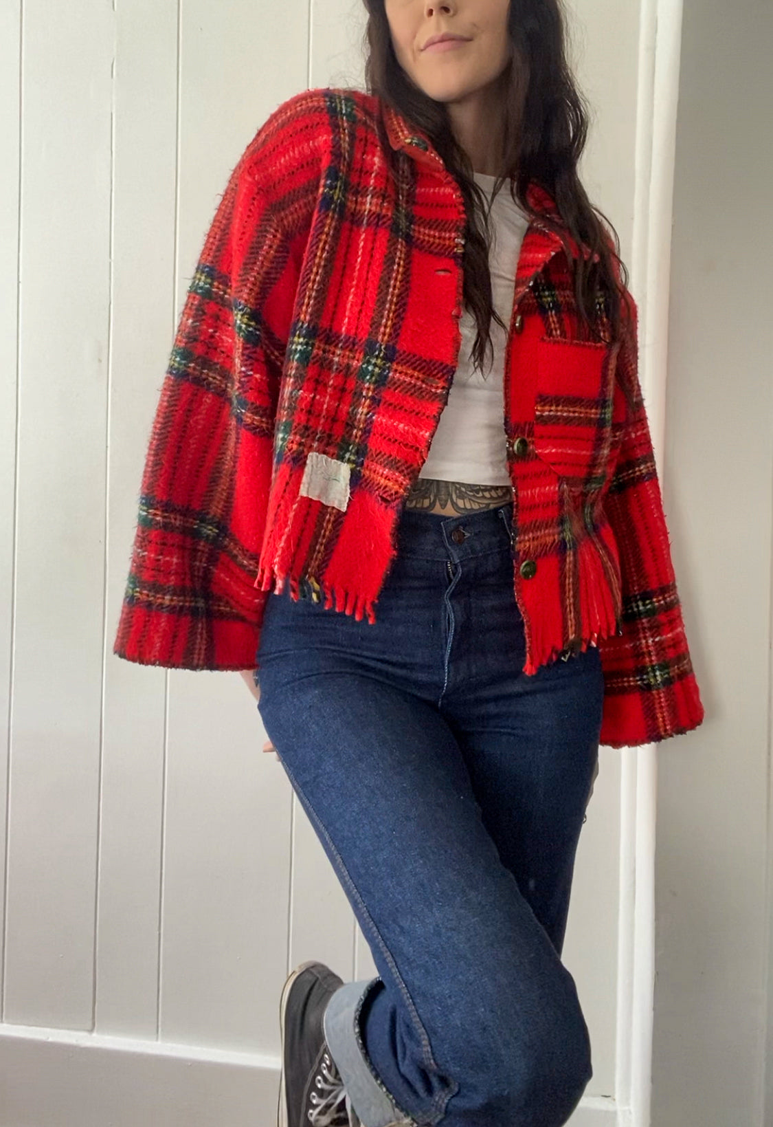 Upcycled Vintage Plaid Jacket