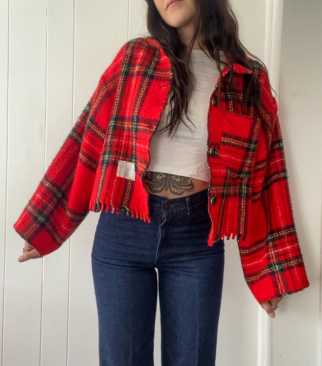 Upcycled Vintage Plaid Jacket