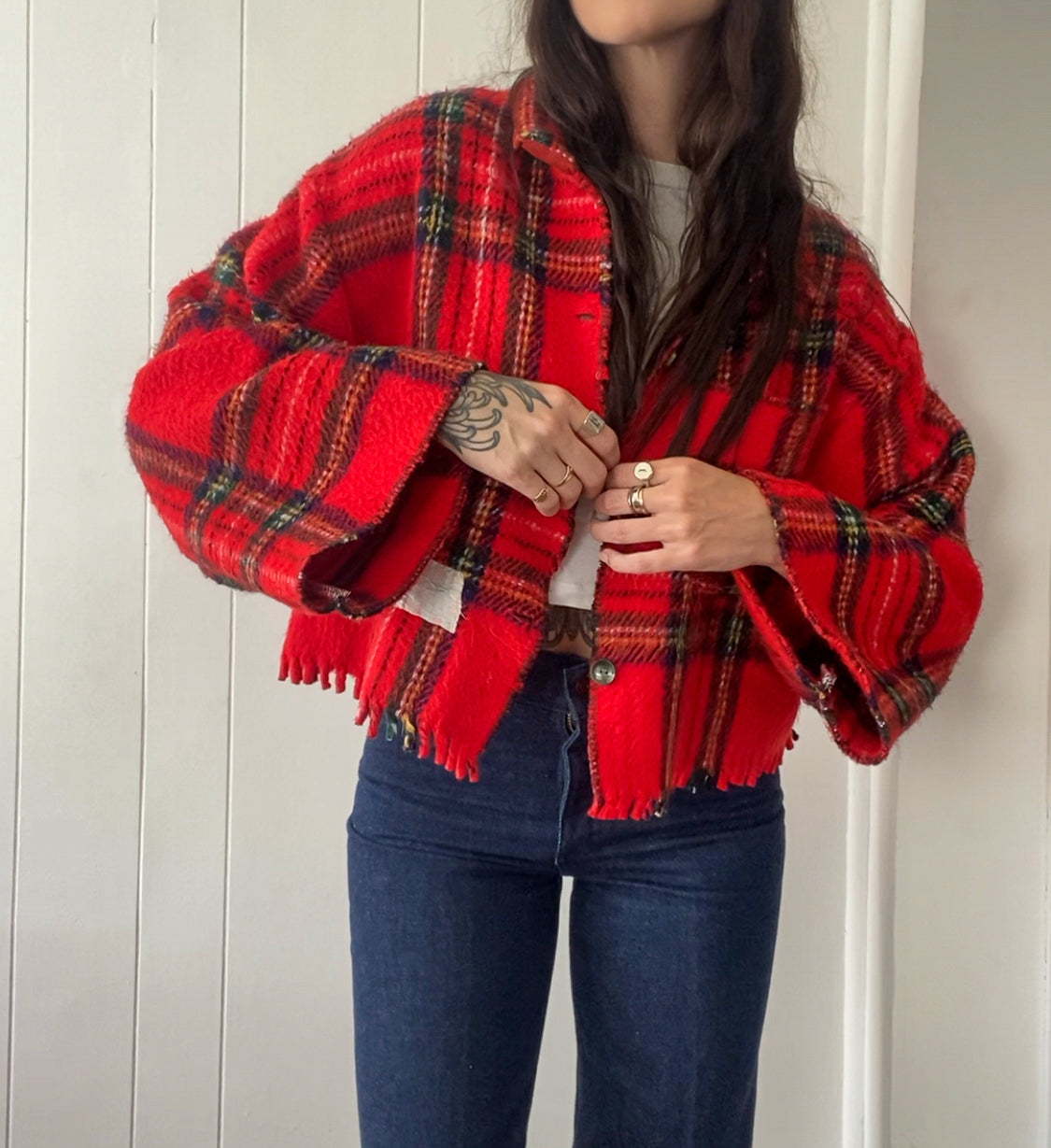 Upcycled Vintage Plaid Jacket