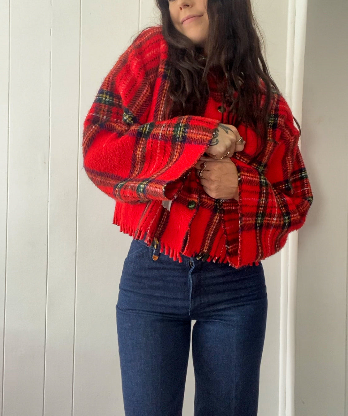 Upcycled Vintage Plaid Jacket