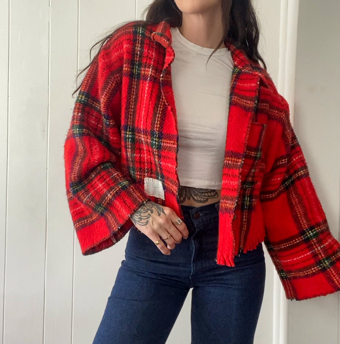Upcycled Vintage Plaid Jacket