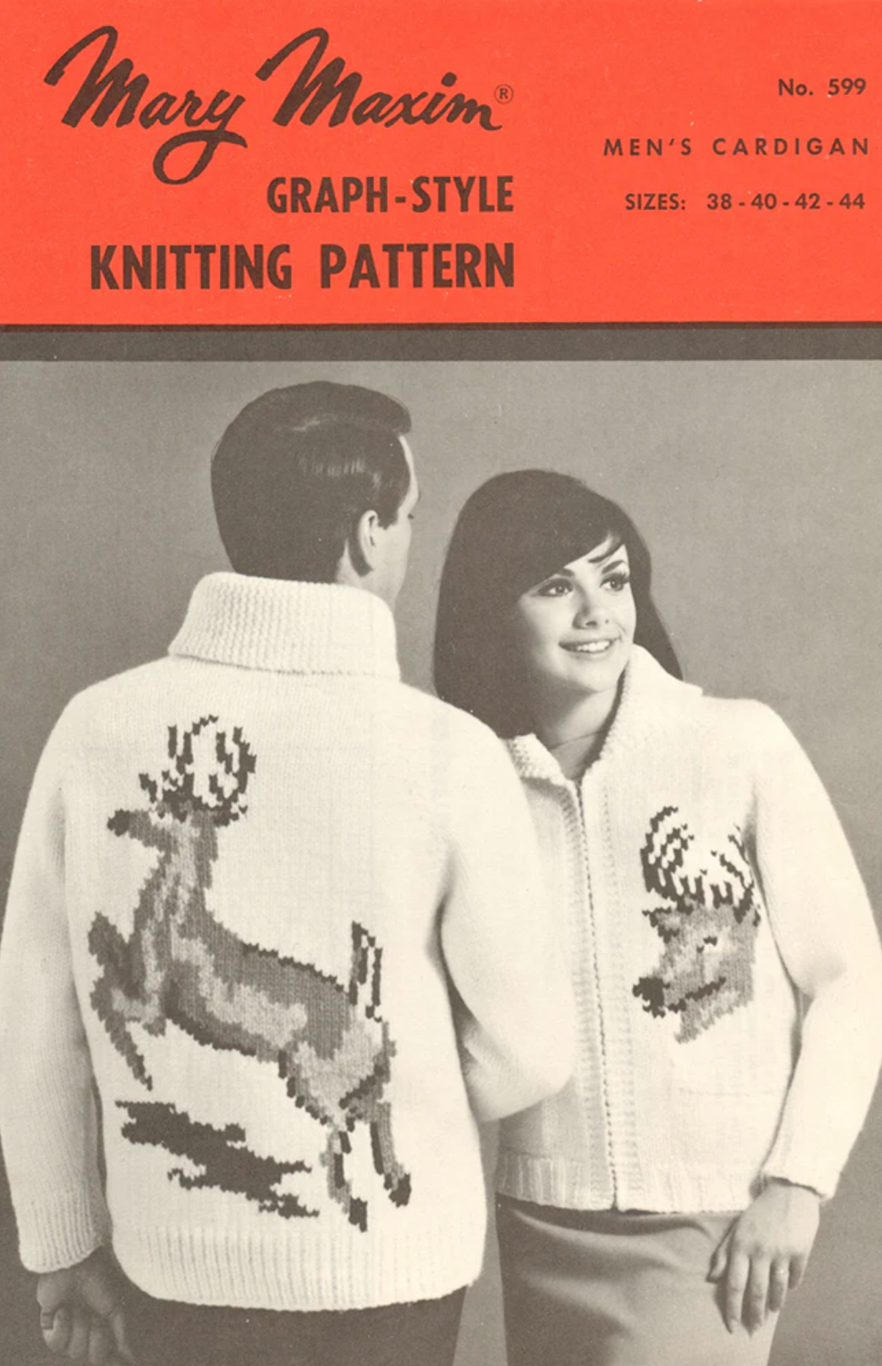 1950s/60s Vintage Handmade Mary Maxim Knit Cardigan