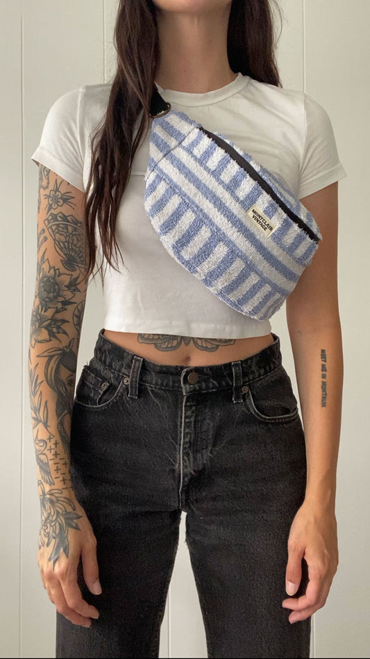 Upcycled Vintage Stripe Towel Fanny Pack