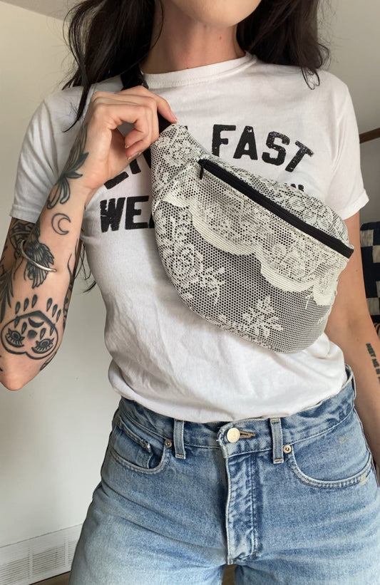 Upcycled Lace Fanny Pack