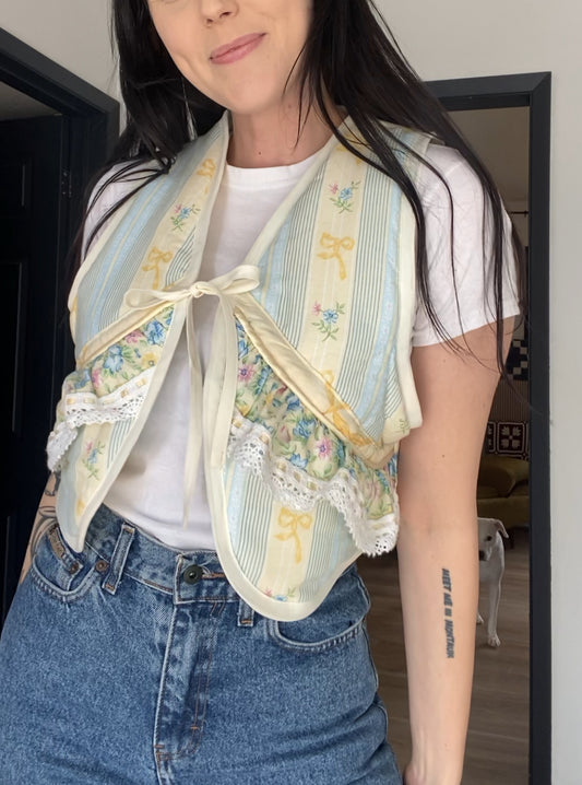 Upcycled Tie-Front Vest