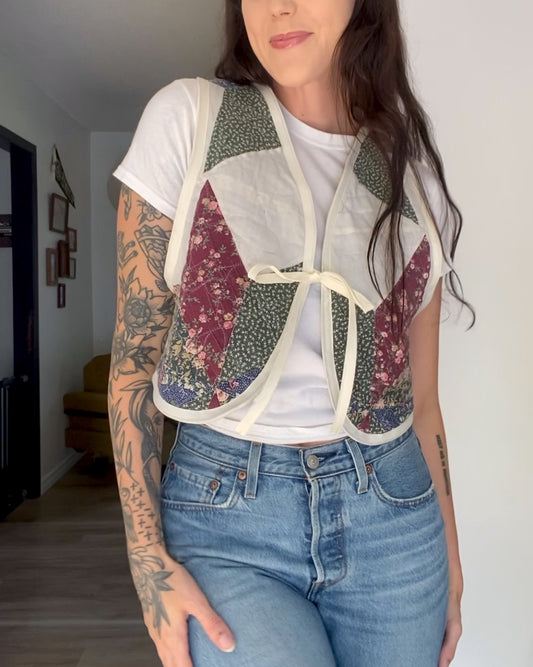 Upcycled Tie-front Quilt Vest