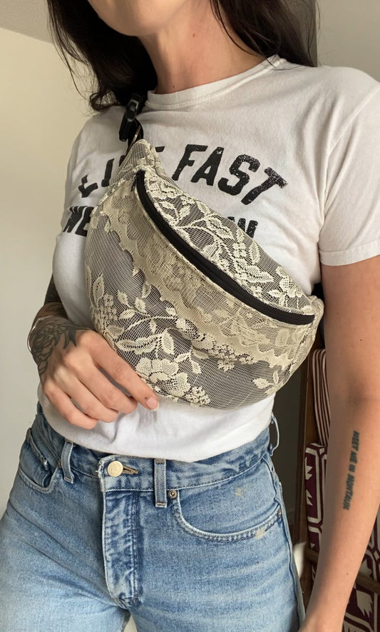 Upcycled Lace Fanny Pack