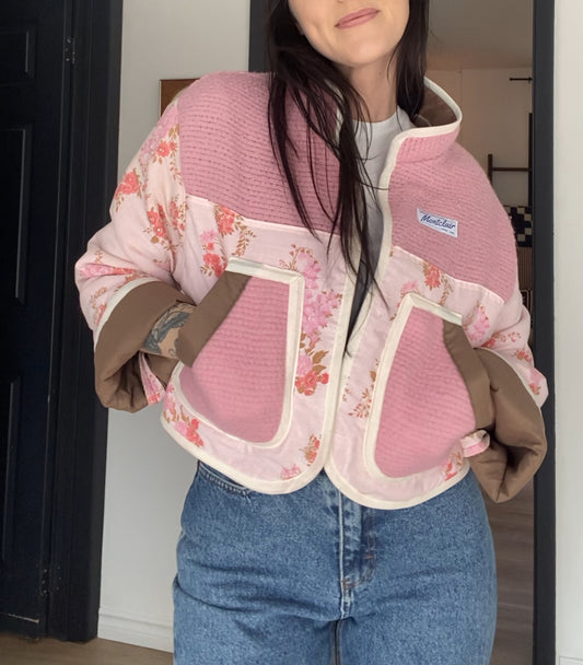 Upcycled Pink Floral Jacket