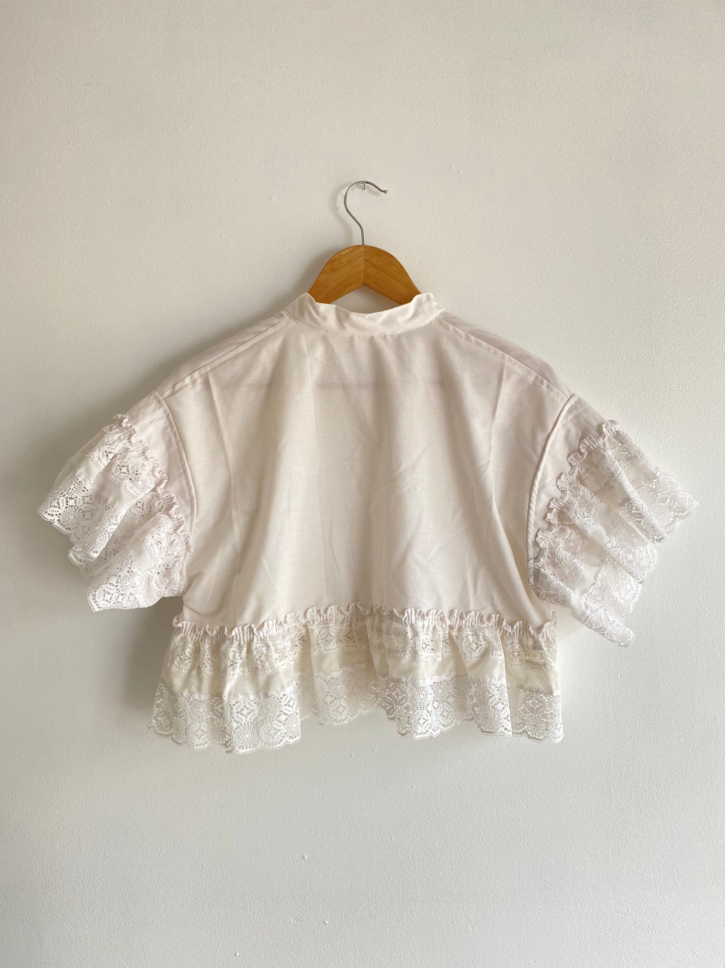 Upcycled Frilly Button Up Blouse