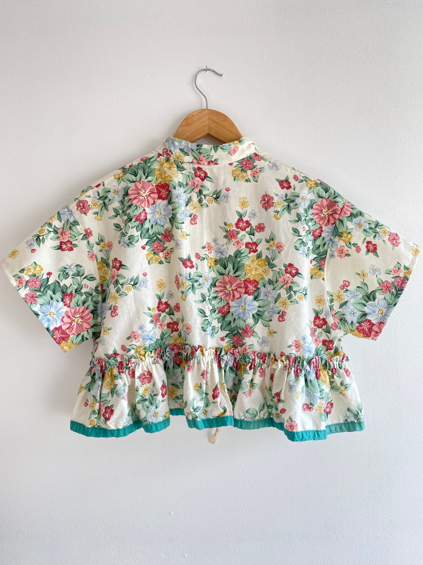 Upcycled Frilly Tie-front Blouse